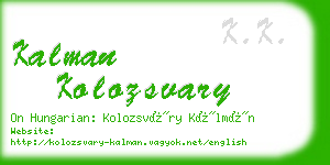 kalman kolozsvary business card